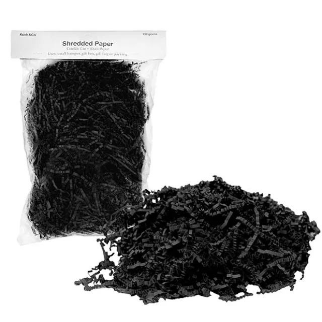 Premium Shredded Paper Filler Crinkle Cut Black 150gram Bag