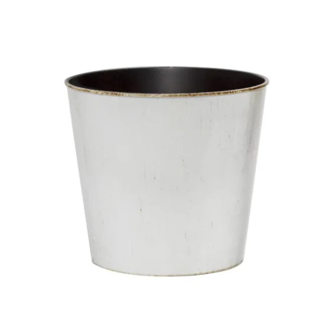 Flora Antique Pot Round (17Dx15.5cmH) White