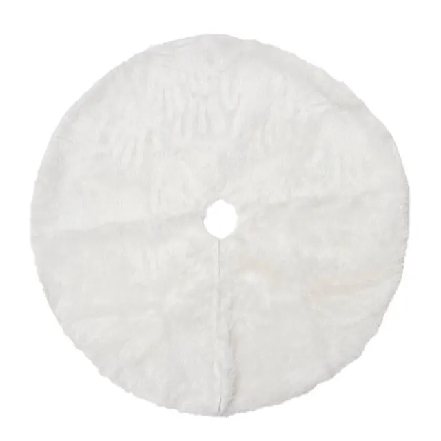 Faux Fur Christmas Tree Skirt White (102cmD)