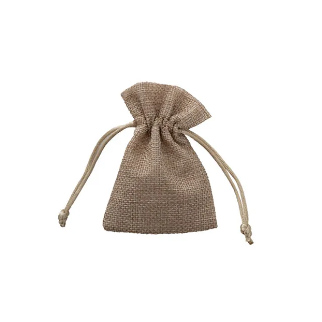 Faux Jute Gift Bomboniere Pouch Small Natural Pk10 (8x10cmH)