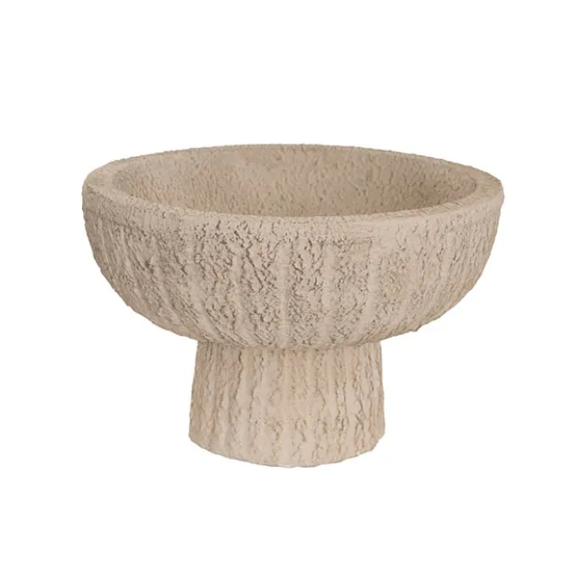 Fibreglass Compote Planter Limestone Nude (39cmDx25cmH)