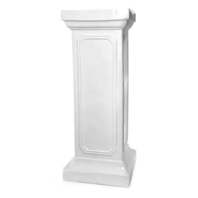 Fibreglass Pedestal Classic Gloss White (35x35x94cmH)