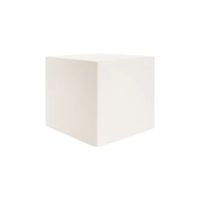 Fibreglass Plinth Square Limestone White (28x28x28cmH)