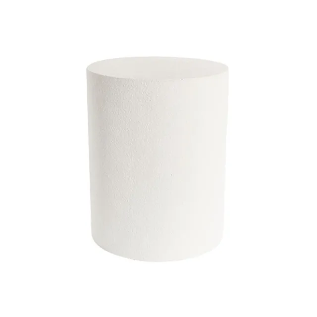 Fibreglass Plinth Round Limestone White (33cmDx41cmH)