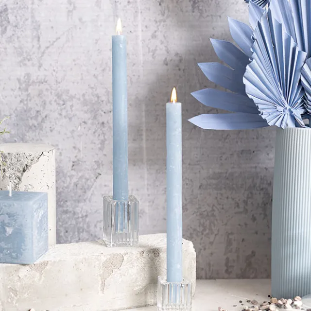 Fleur Dinner Candle Pack 2 French Blue (2x25cmH)