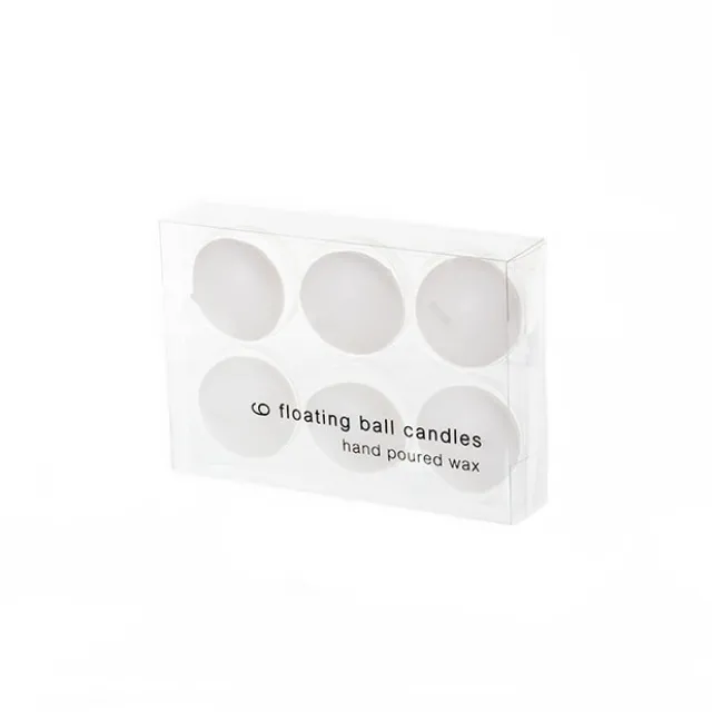 Floating Candle 6 Hour Pack 6 White (4.5-5Dx2.4cmH)