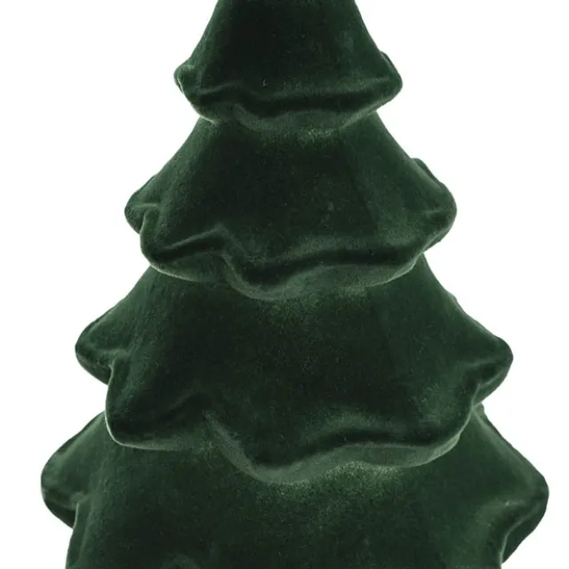 Flocked Table Top Tree Dark Green (35.5cmH)