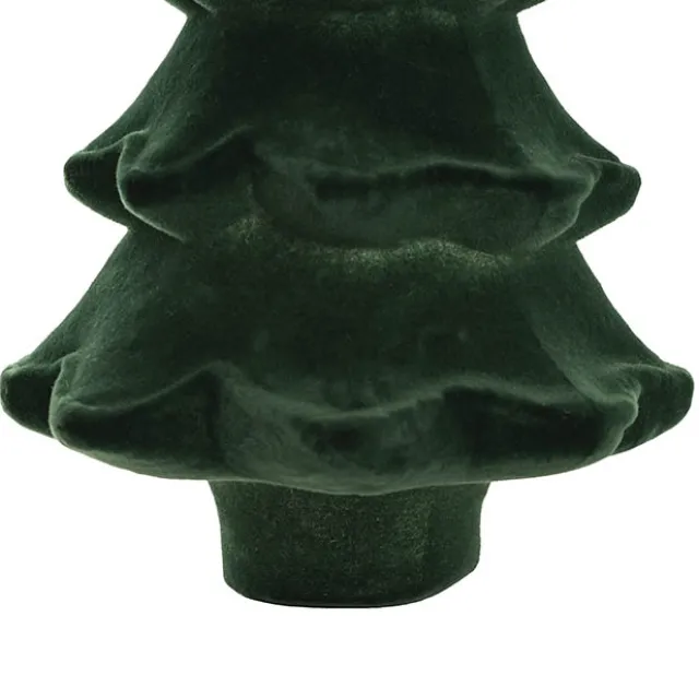 Flocked Table Top Tree Dark Green (35.5cmH)