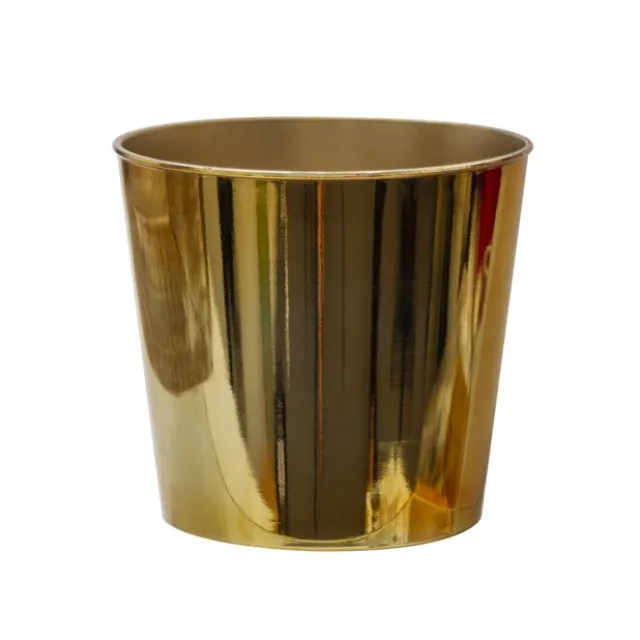 Flora Chrome Pot Round (17Dx15.5cmH) Gold