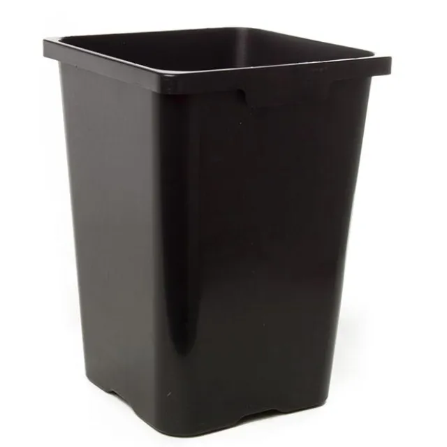 Flower Bucket Plastic Square 27L Black (29x40cmH)