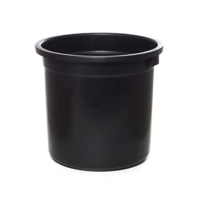 Flower Bucket Sturdy Plastic Round 16L Black (30Dx28cmH)