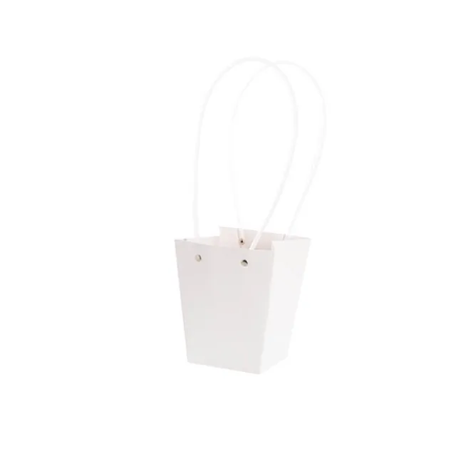 Flower Carry Bag Kraft White Small Pk5 (9.5x13x15.5cmH)