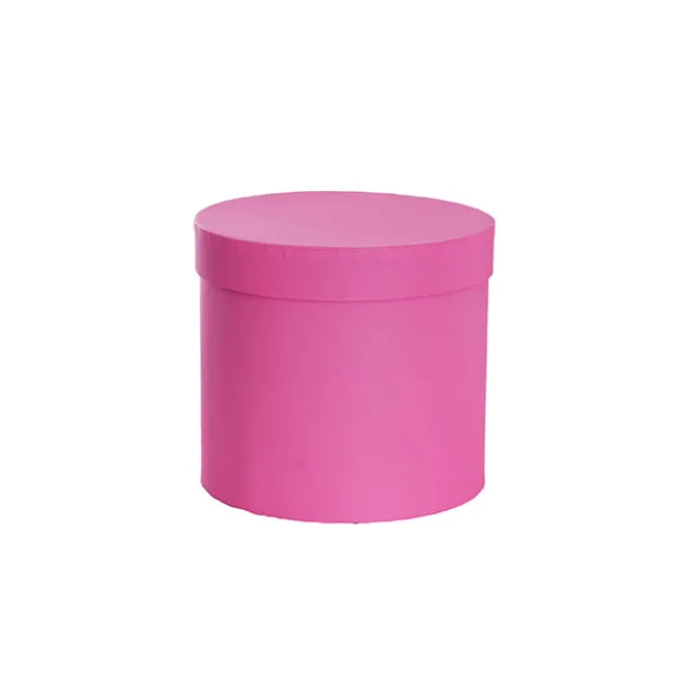 Flower Gift Hat Box Round Hello Pink (15cmWx13.5cmH)