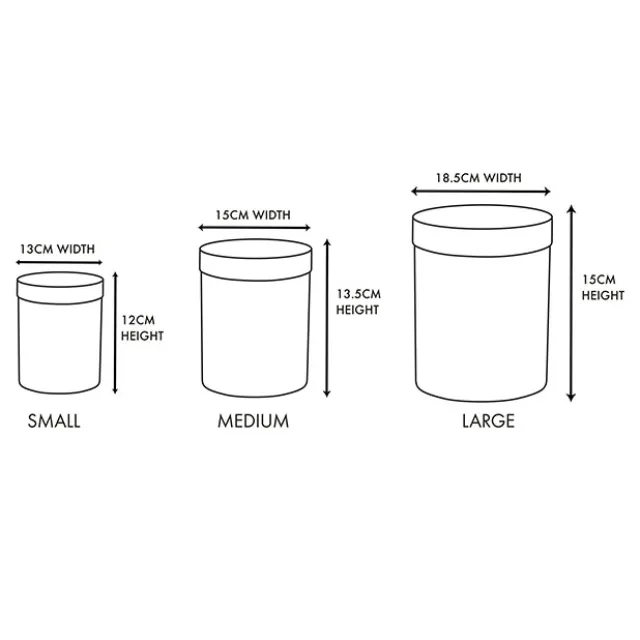 Flower Hat Box with Ribbon Round Set 3 White (18.5cmx15cmH)