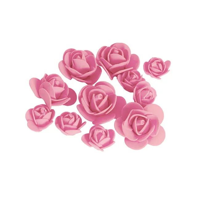 Foam Rose Heads Pack 50 Pink (Mixed 3 to 4.5cmD)