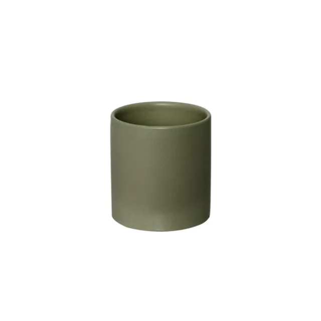Ceramic Cylinder Pot Satin Matte Moss (10.5x10.5cmH)