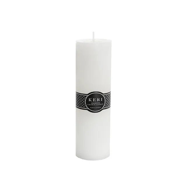Event Flat Top Pillar Candle 78HR White (7x15cmH)