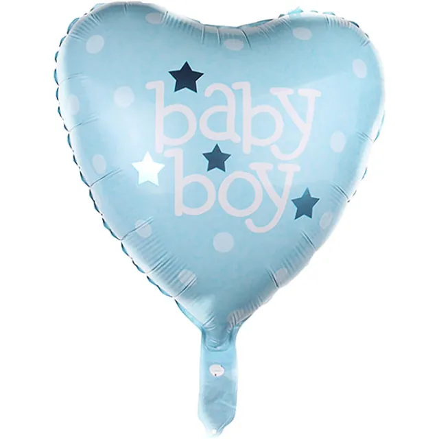 Foil Balloon 18" Baby Boy Heart Soft Blue (45cmD)