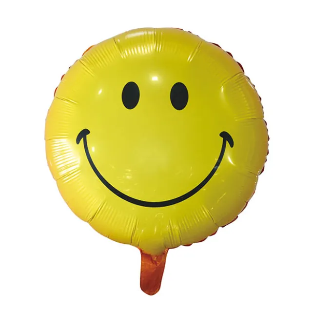 Foil Balloon 18" (45cmD) Round Smiley Face Yellow