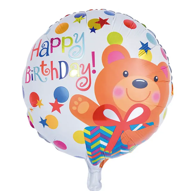 Foil Balloon 18" (45cmD) Round Happy Birthday Bear