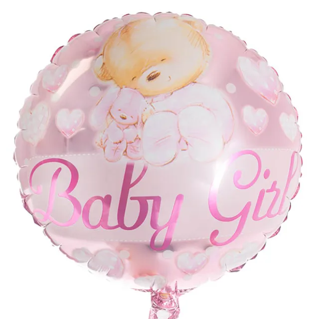 Foil Balloon 18" (45cmD) Baby Girl Teddy Bear Pink