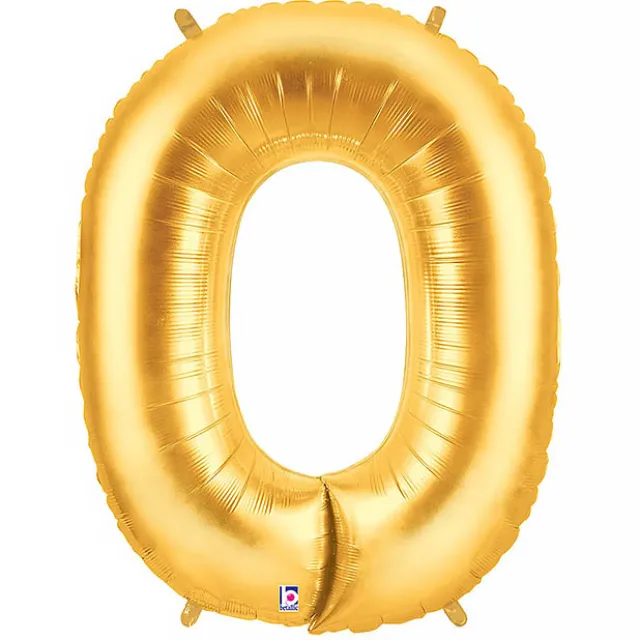 Foil Balloon 40" (101.6cmH) Letter 'O' Gold