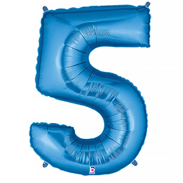 Foil Balloon 40" (101.6cmH) Number '5' Blue