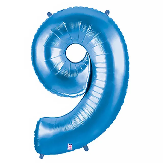Foil Balloon 40" (101.6cmH) Number '9' Blue