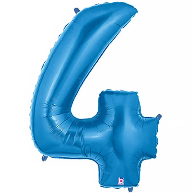 Foil Balloon 40" (101.6cmH) Number '4' Blue