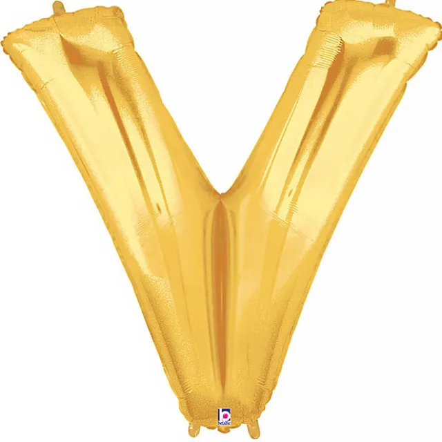 Foil Balloon 40" (101.6cmH) Letter 'V' Gold