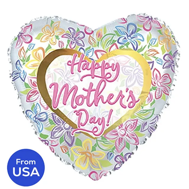 Foil Balloon 17"(42.5cm Dia) Happy Mother's Day Heart