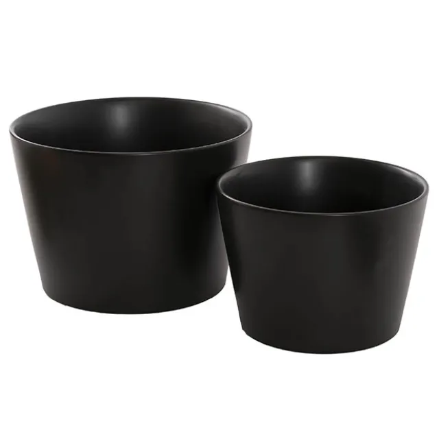 Ceramic Bondi Conical Tapered Set 2 Matte Black (23Dx16cmH)