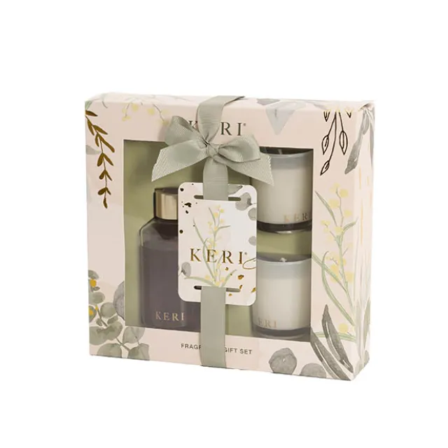Fragrance Candle & Diffuser Gift Set Vanilla & Peach Blossom