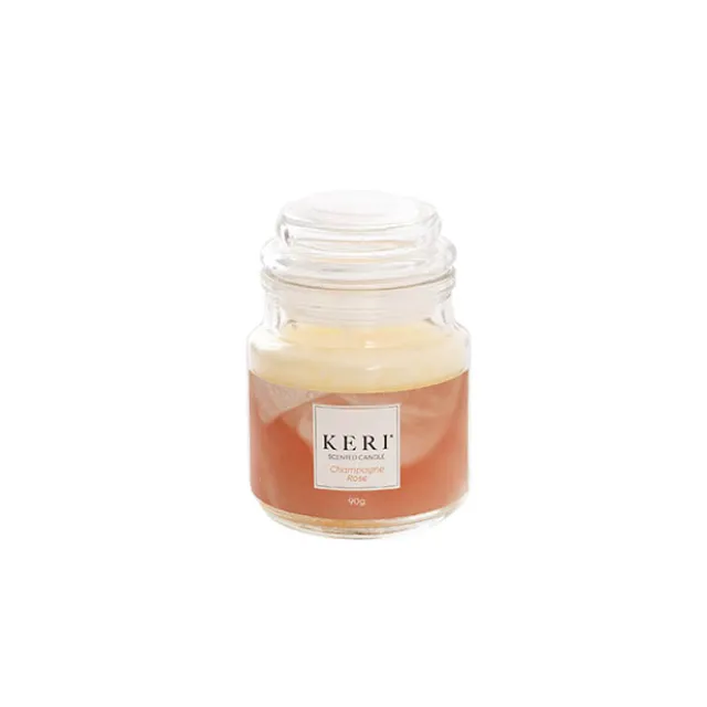 Scented Candle Bubble Jar Champagne Rose (6Dx8.5cmH 90g)
