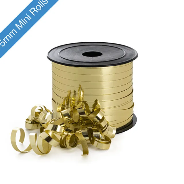 Ribbon Curling 5mm Mini Roll Metallic Gold (5mmx85m)