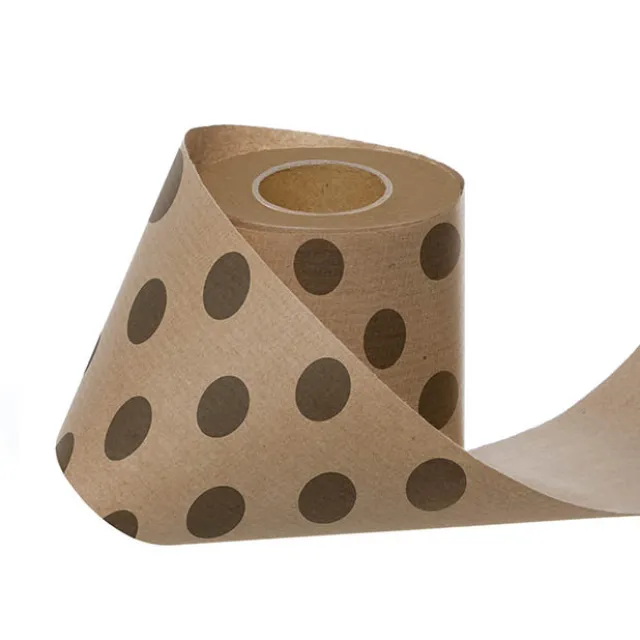 Wrapping Narrow Roll Kraft Bold Dot Black (10cmx25m)