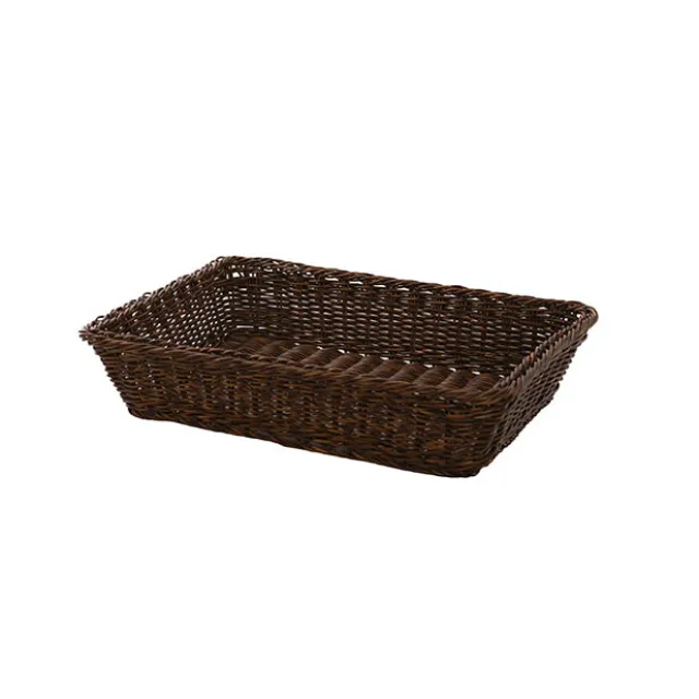 Woven Basket Rectangle Small Dark Brown (40.5x29x9cmH)