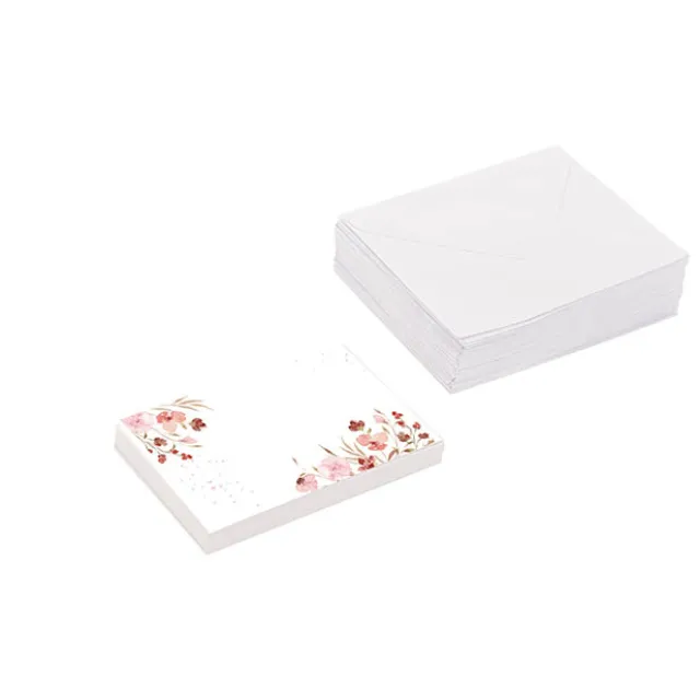 Gallery Gift Card & Envelope Flower Border Pk25 (10x6.5cmH)