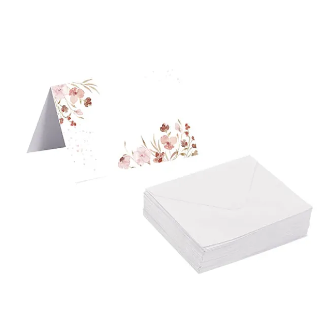 Gallery Gift Card & Envelope Flower Border Pk25 (10x6.5cmH)