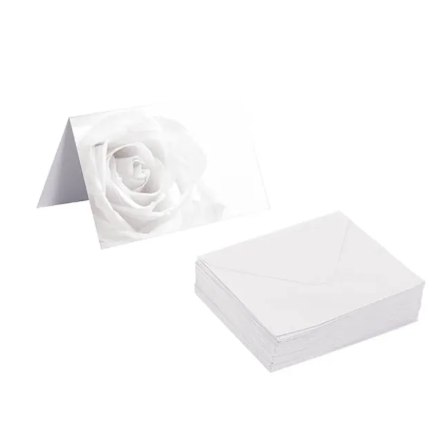 Gallery Gift Card & Envelope White Rose Pk25 (10x6.5cmH)