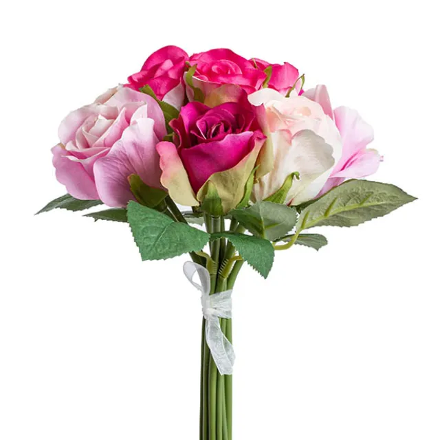 Georgia Rose Bouquet with 12 Flowers Hot Pink Combo (25cmH)