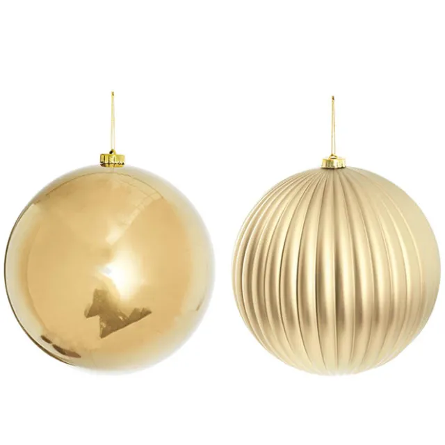 Giant Hanging Baubles Set 2 Champagne (20cmD)