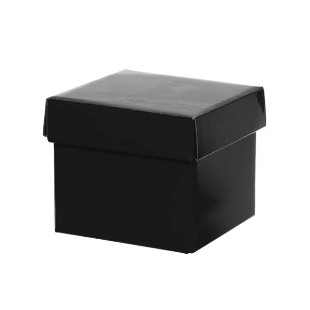 Gift Box with Lid Mini Flat Pack Gloss Black (13x12cmH)