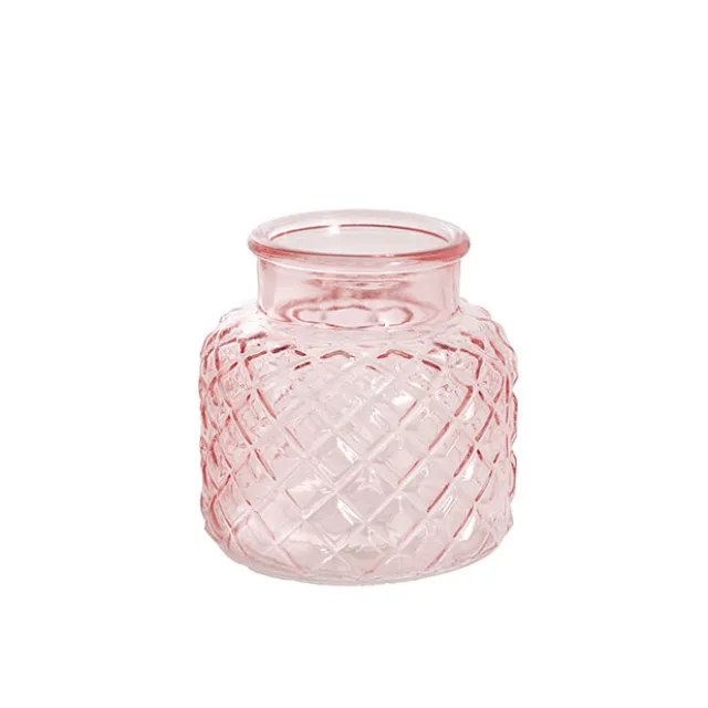 Glass Ann Bottle Vase Small Tint Pink (12.3x12cmH)