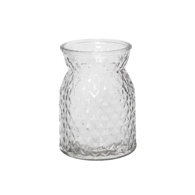 Glass Ann Posy Bottle Vase Clear (12x16cmH)