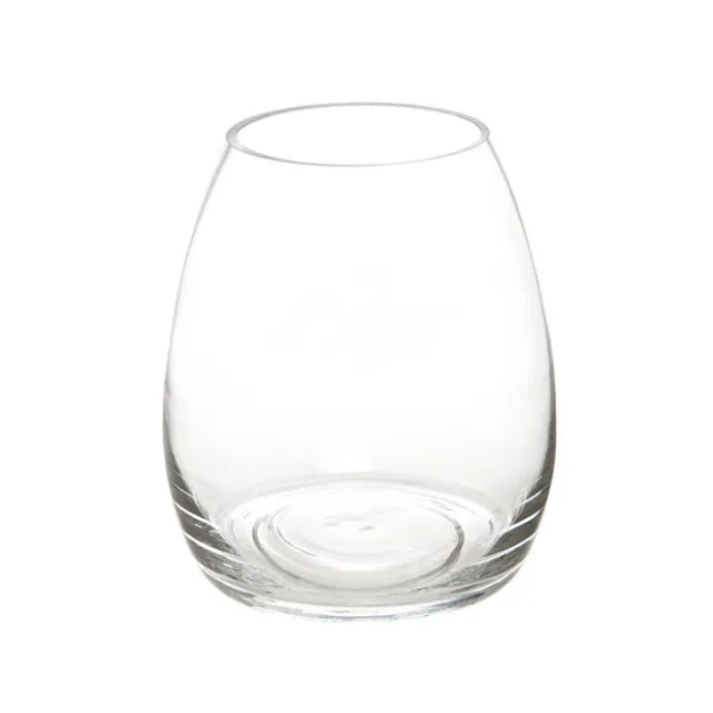Glass Belly Vase Clear (17.7Dx20cmH)