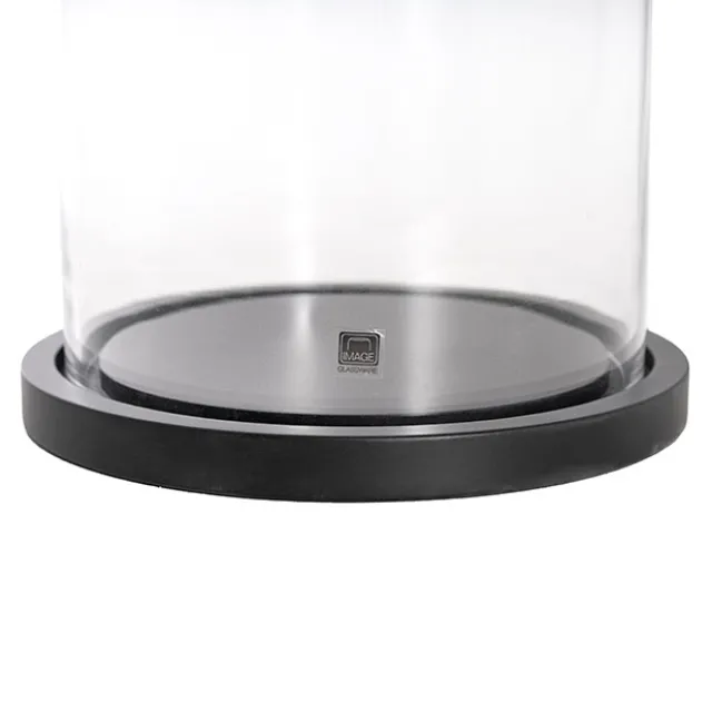 Glass Cloche Dome Terrarium Black MDF Base (23.5Dx30cmH)