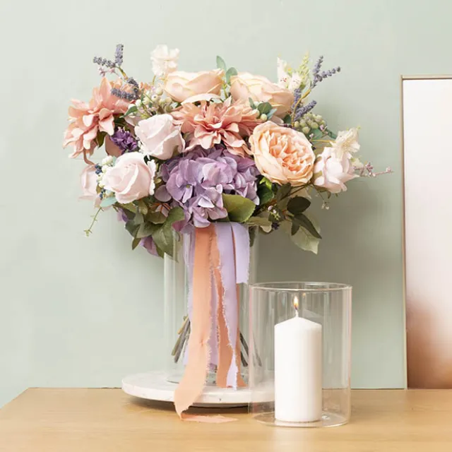 Glass Cylinder Floral Event Vase Clear (15Dx25cmH)