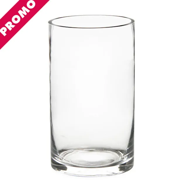 Glass Cylinder Vase Clear (15Dx25cmH) Promo