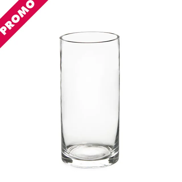 Glass Cylinder Vase Clear (10Dx15cmH) Promo
